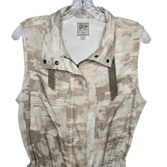 Go by GoSilk Silk Camo Print Zip Up Vest Size Medium - Picture 3 of 12